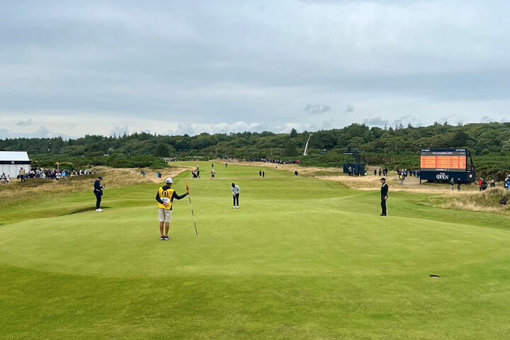 The 12th hole at the 152nd Open Championship at Royal Troon in Scotland