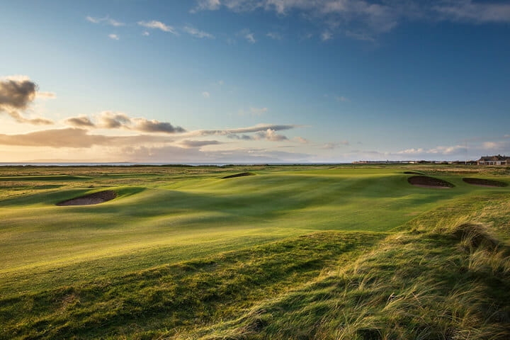 The wide fairway at Royal Troon golf course Scotland