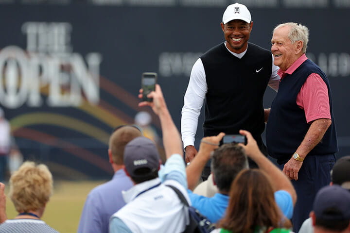 Legends of golf Tiger woods and Jack Nicklaus get ready for the US Open 