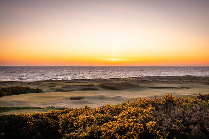Sunrise at Kingsbarns Golf Course in St Andrews Scotland