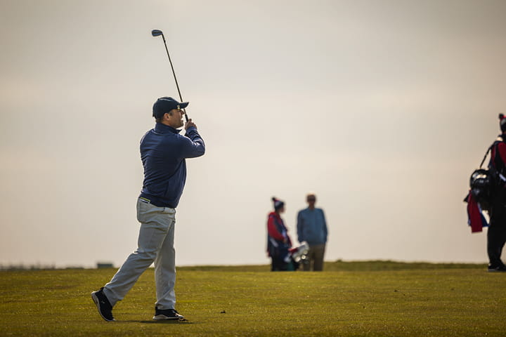 Taking a shot on the fairway at Carnoustie Golf Links