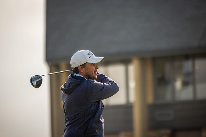 Golf swing at Carnoustie Links Golf