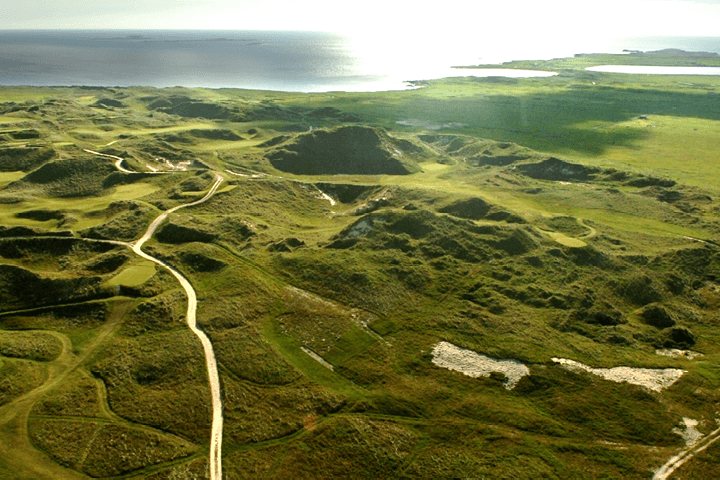 Drone photography of Carne Golf Links Course in Ireland