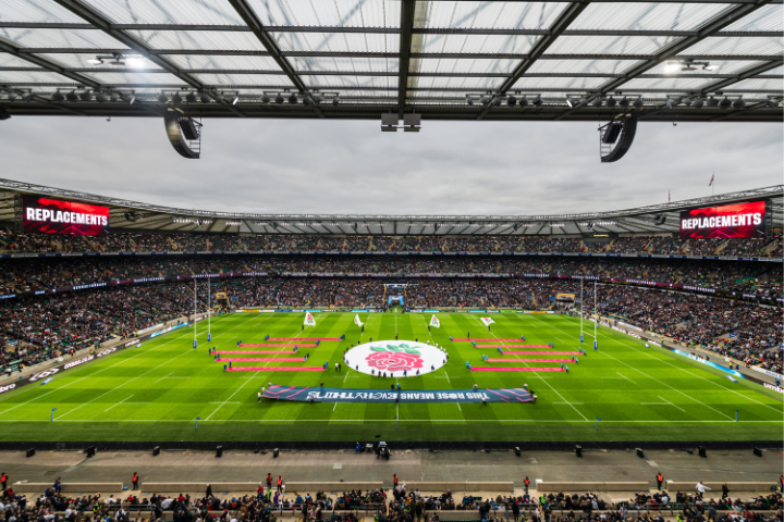 View from the halfway line of Allianz Stadium for an England international game.