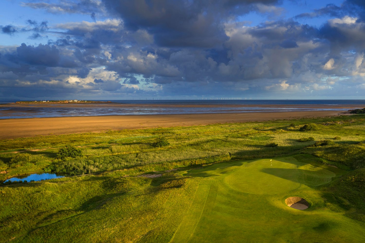 Views across Royal Liverpool Golf Club an the coast in the North West of England.