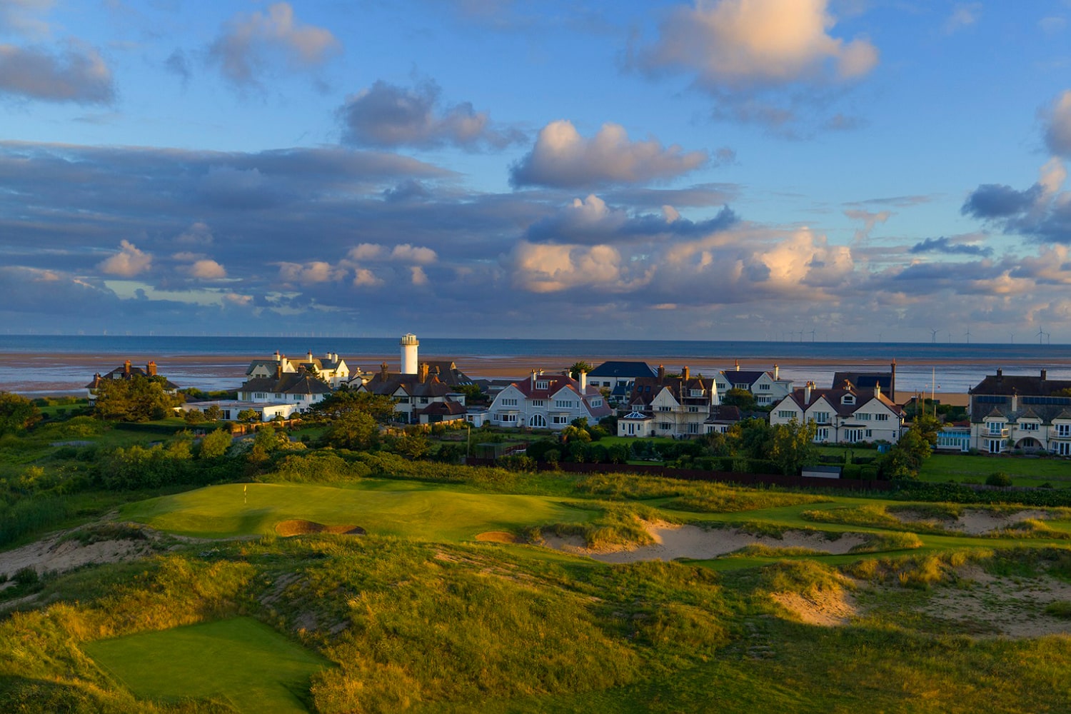 Sunset over Royal Liverpool Golf Club.