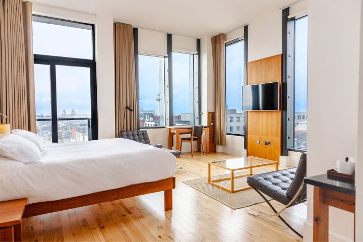 Studio room at Hope Street Hotel Liverpool.