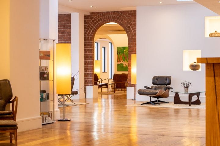 Foyer at the Hope Street Hotel, Liverpool, UK.