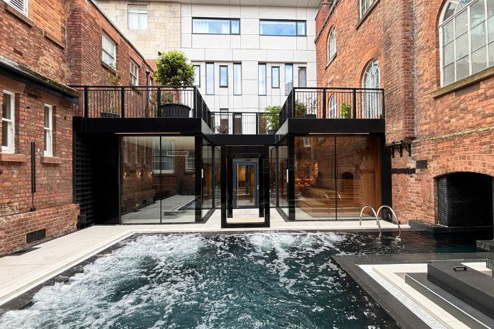 Pool at the Hope Street Hotel, Liverpool, UK.