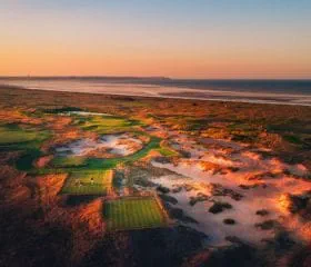Beautiful heathland and dunes at Princes Golf Club located in Sandwich, Kent, South East England.