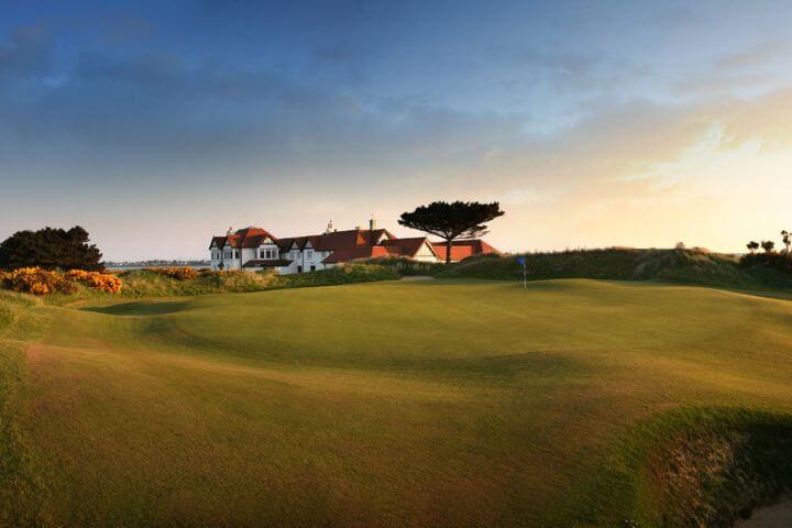 Trees lining the Portmarnock Links golf course, Ireland