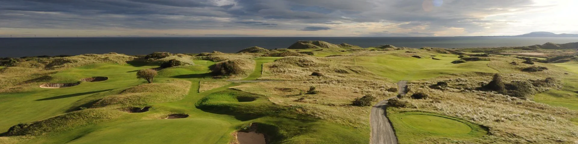 Birds eye view of the European Club golf course, Ireland