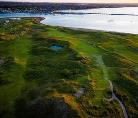 Shoreside view of The Island golf course, Ireland