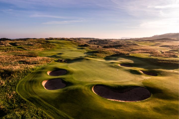 Dunluce Links bunkers at Royal Portrush Golf Club.