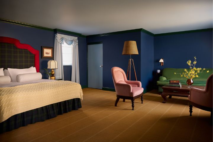 King bedroom at the Portrush Adelphi Hotel in Northern Ireland.