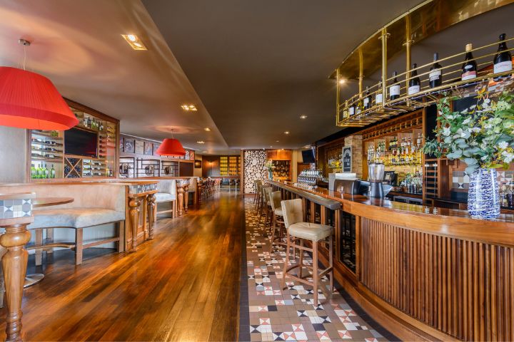 The bar at the Manor West hotel in ireland.