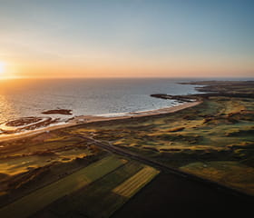 Scotland's Golf Coast with Sunset.
