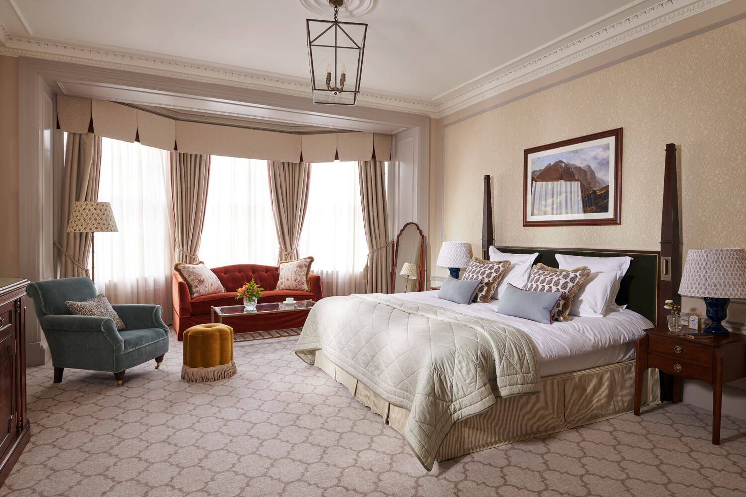 Inside the bedrooms at the Gleneagles Hotel in Scotland