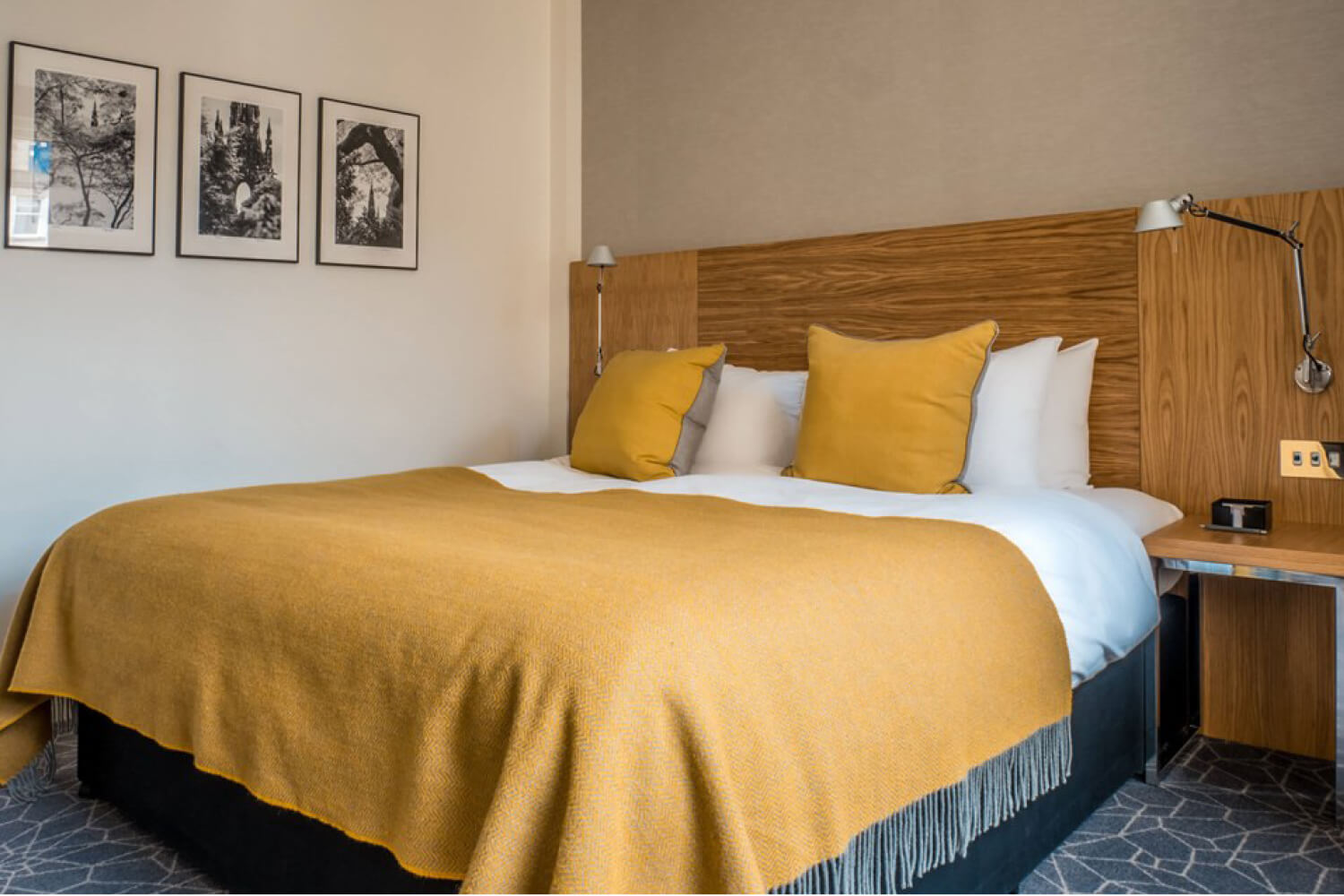 Bedroom inside the Apex Waterloo Place Hotel in Edinburgh Scotland