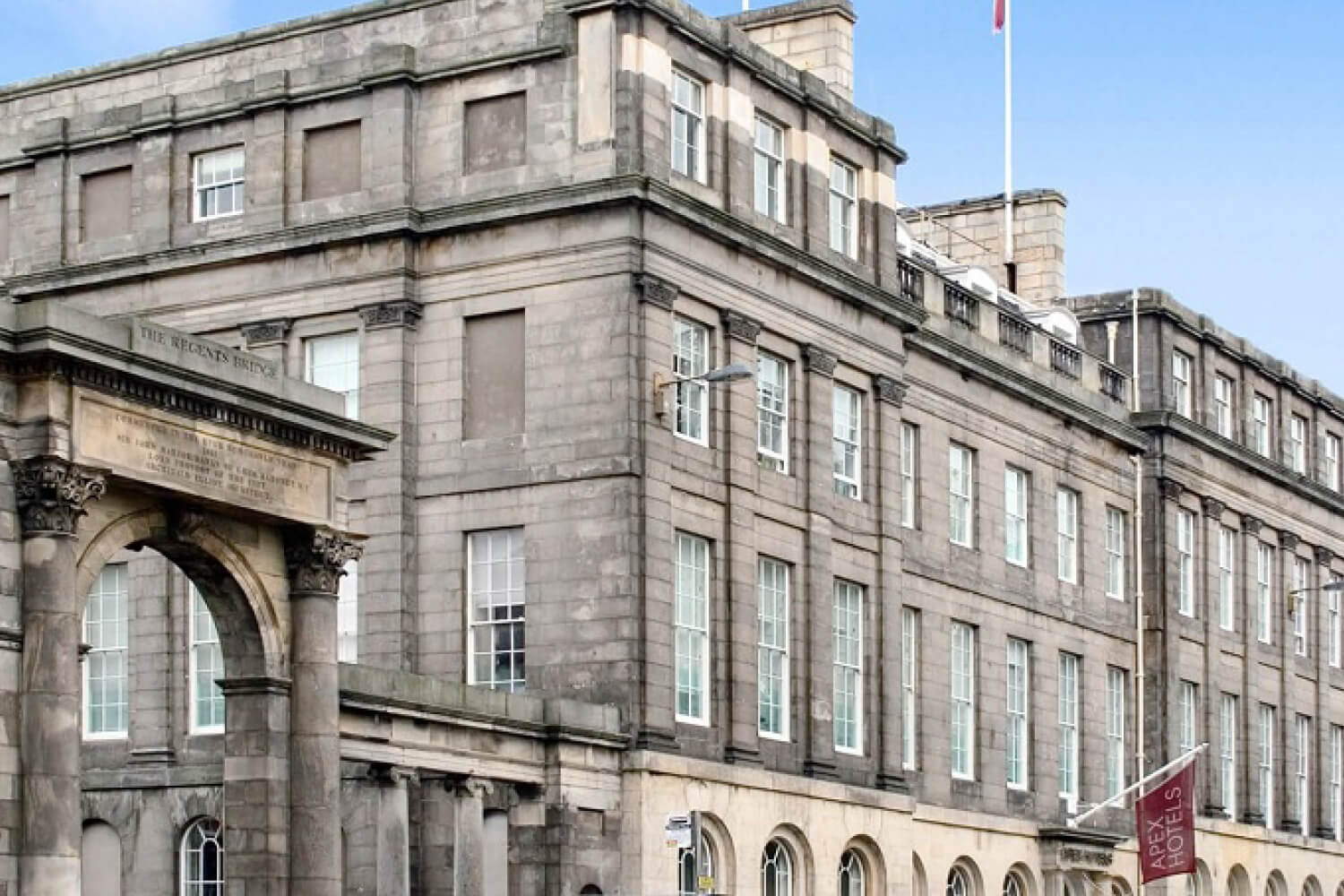 Outside view of the Apex Waterloo Place Hotel in Edinburgh Scotland