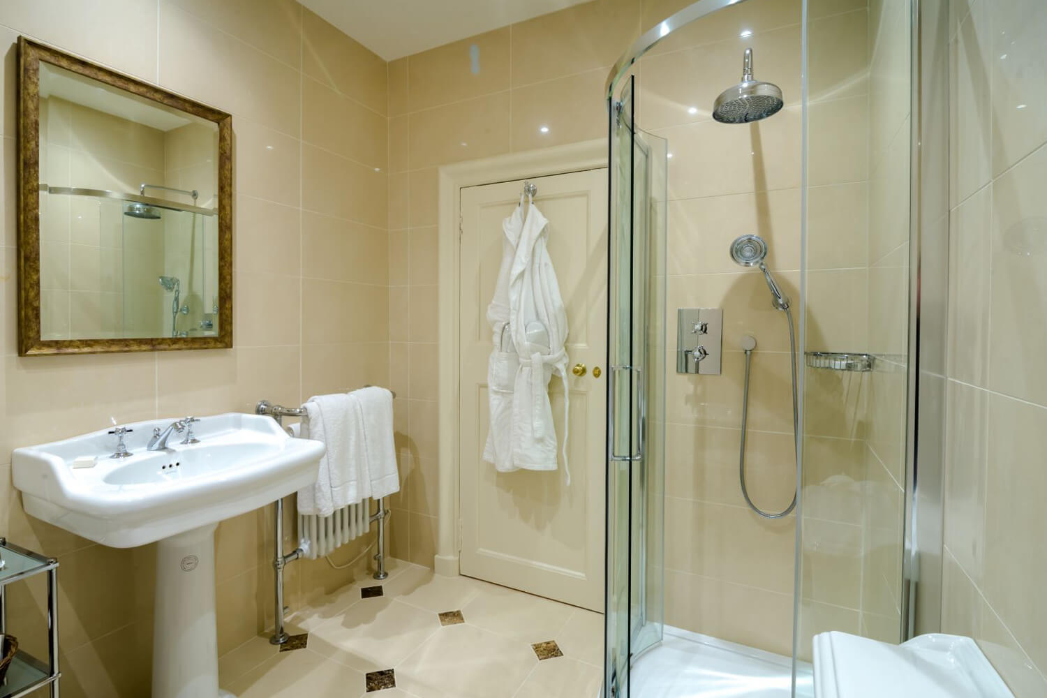 The en-suite bathroom inside the Greywalls Hotel in Edinburgh in Scotland