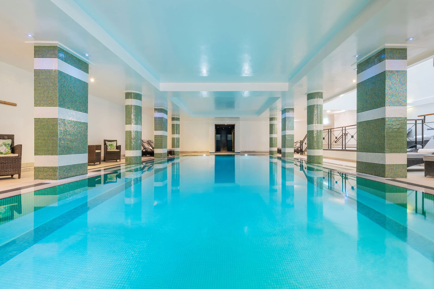 Swimming pool and spa at the Balmoral Hotel in Edinburgh in Scotland
