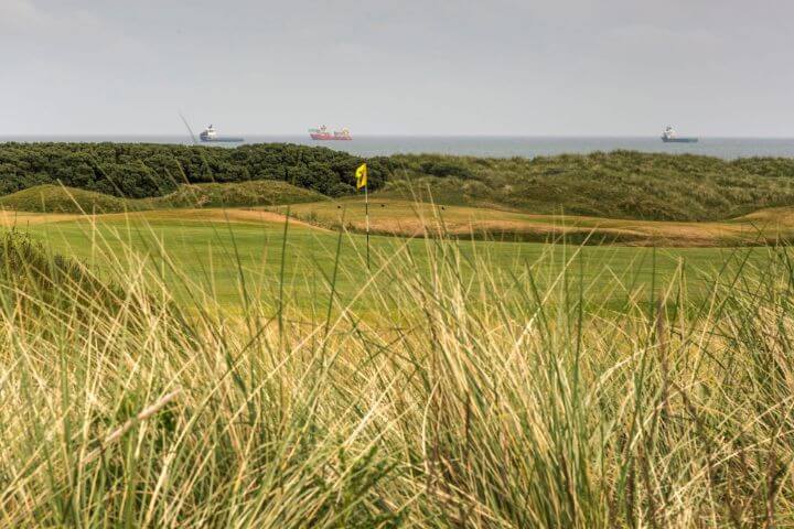 View of the course at the Murcar Links golf course in Scotland