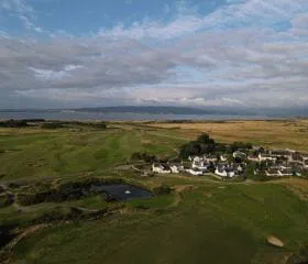 Panoramic view of the course at Royal Darnoch golf course in Scotland