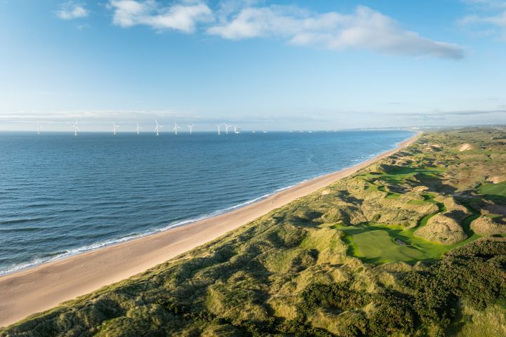 Beach and North Sea neighbouring Trump's New Course golf course.