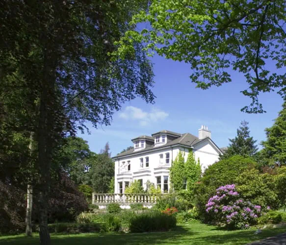 Marcliffe Hotel and Spa in Scotland, front entrance.