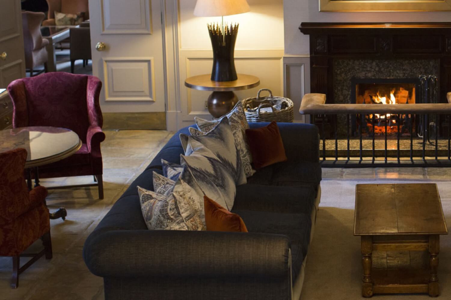 Main Drawing Room and Entrance at The Marcliffe Hotel.