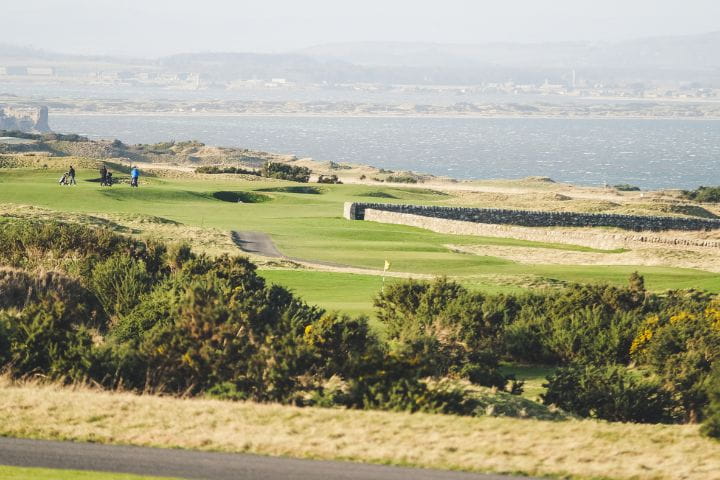 The Torrance Course overlooking St Andrews town and the sea, Fife.