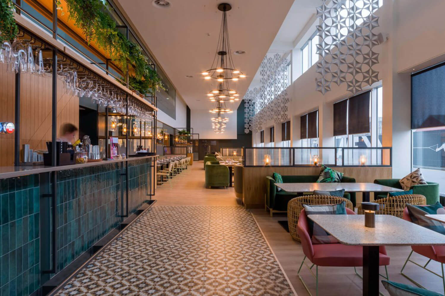 The restaurant and bar in the Apex City Quay Hotel in St Andrews Scotland 