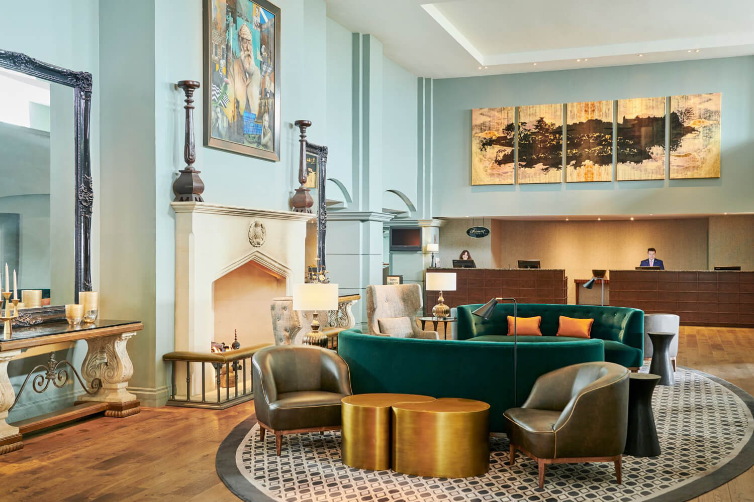 Lobby area in reception at the Fairmont Hotel in St Andrews Scotland  