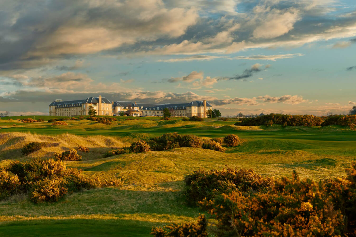 The view of the outside of the Fairmont Hotel in St Andrews Scotland 