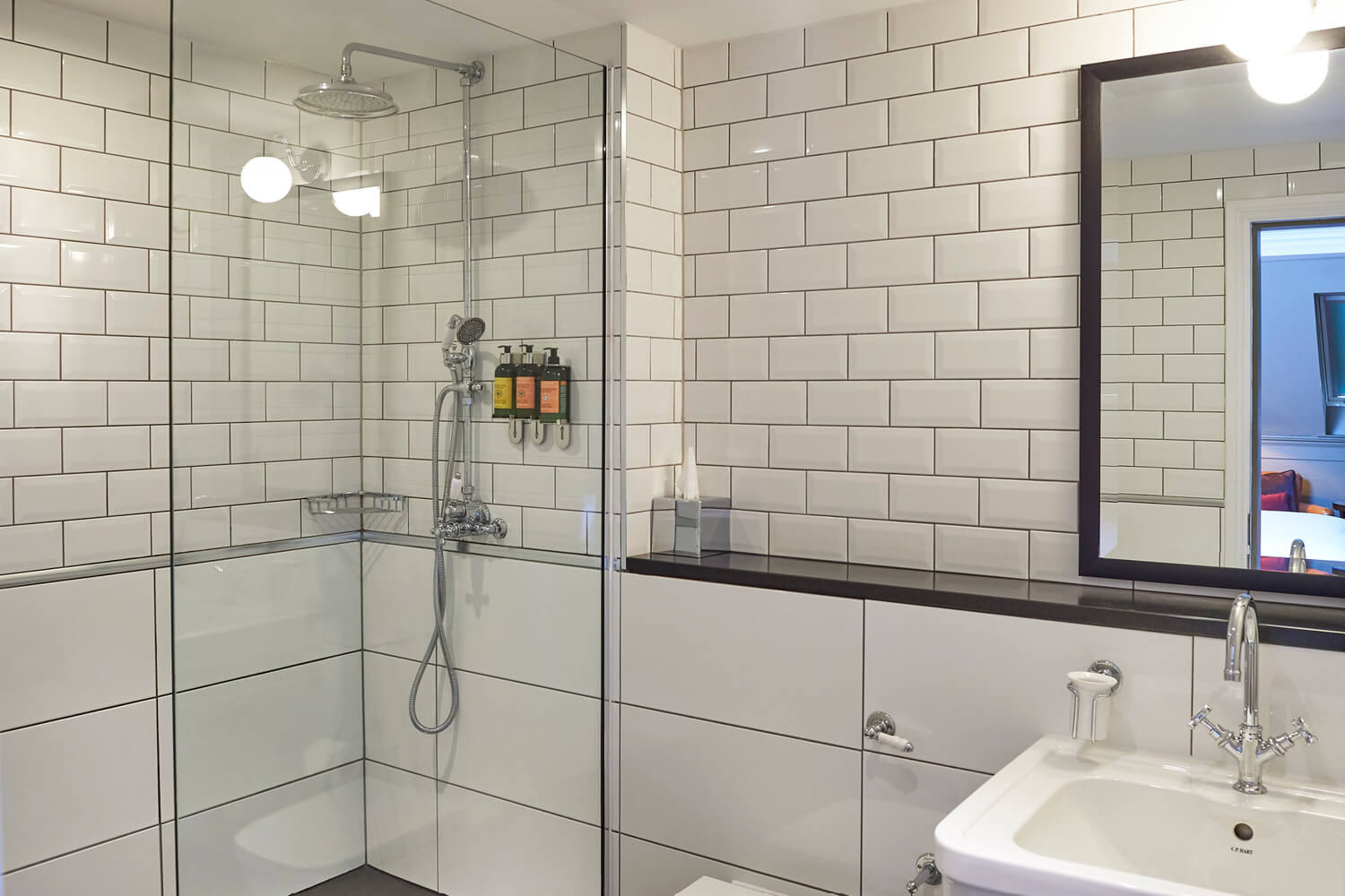 En-suite bathroom inside a bedroom at Hotel du Vin in St Andrews Scotland