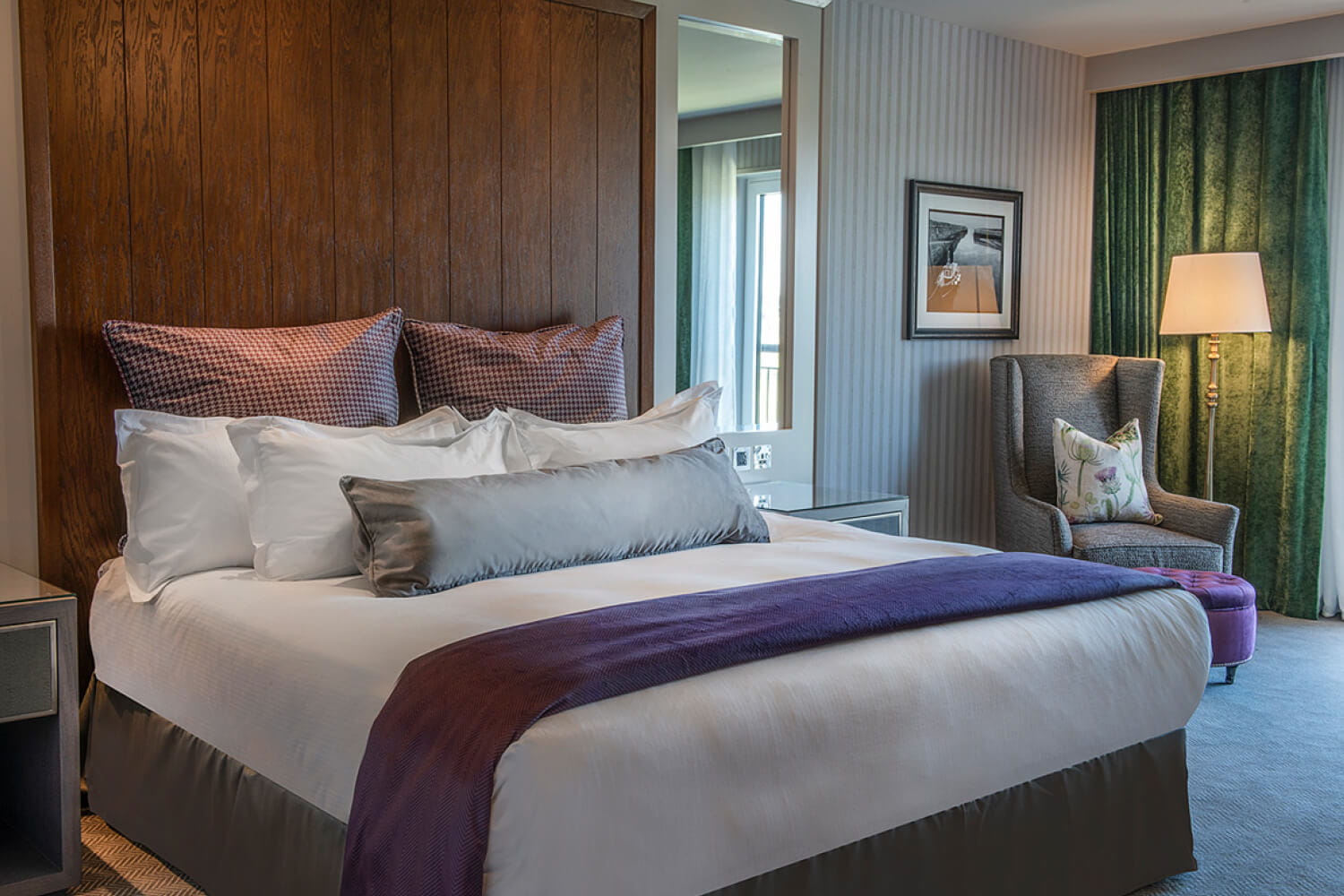 Bedroom inside the rooms at The Old Course Hotel in St Andrews Scotland