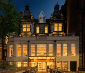 Exterior at night of Seaton House Hotel, Fife.