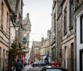 The streets of St Andrews in Scotland.