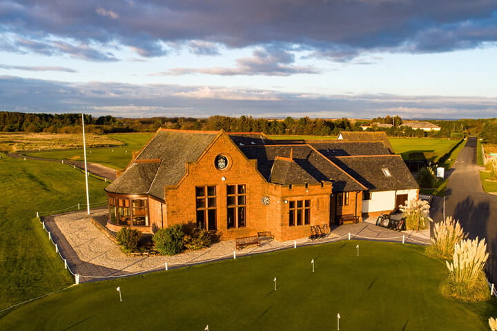 A photo of the the Gailes Links Golf Clubhouse which is situated along the West Coast of Scotland