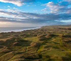 View of the course at Machrihanish golf course in Scotland