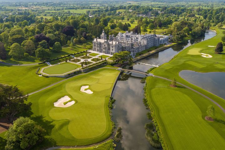 Aerial view of Adare Manor, Ireland.