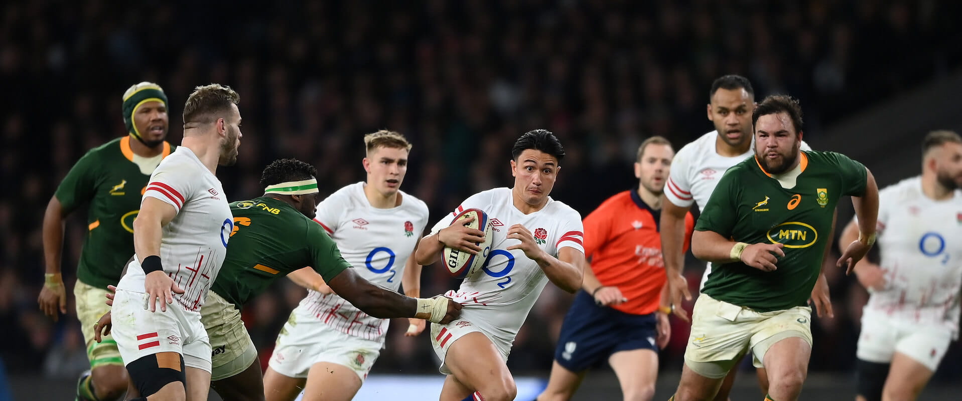 England's Marcus Smith in action against South Africa